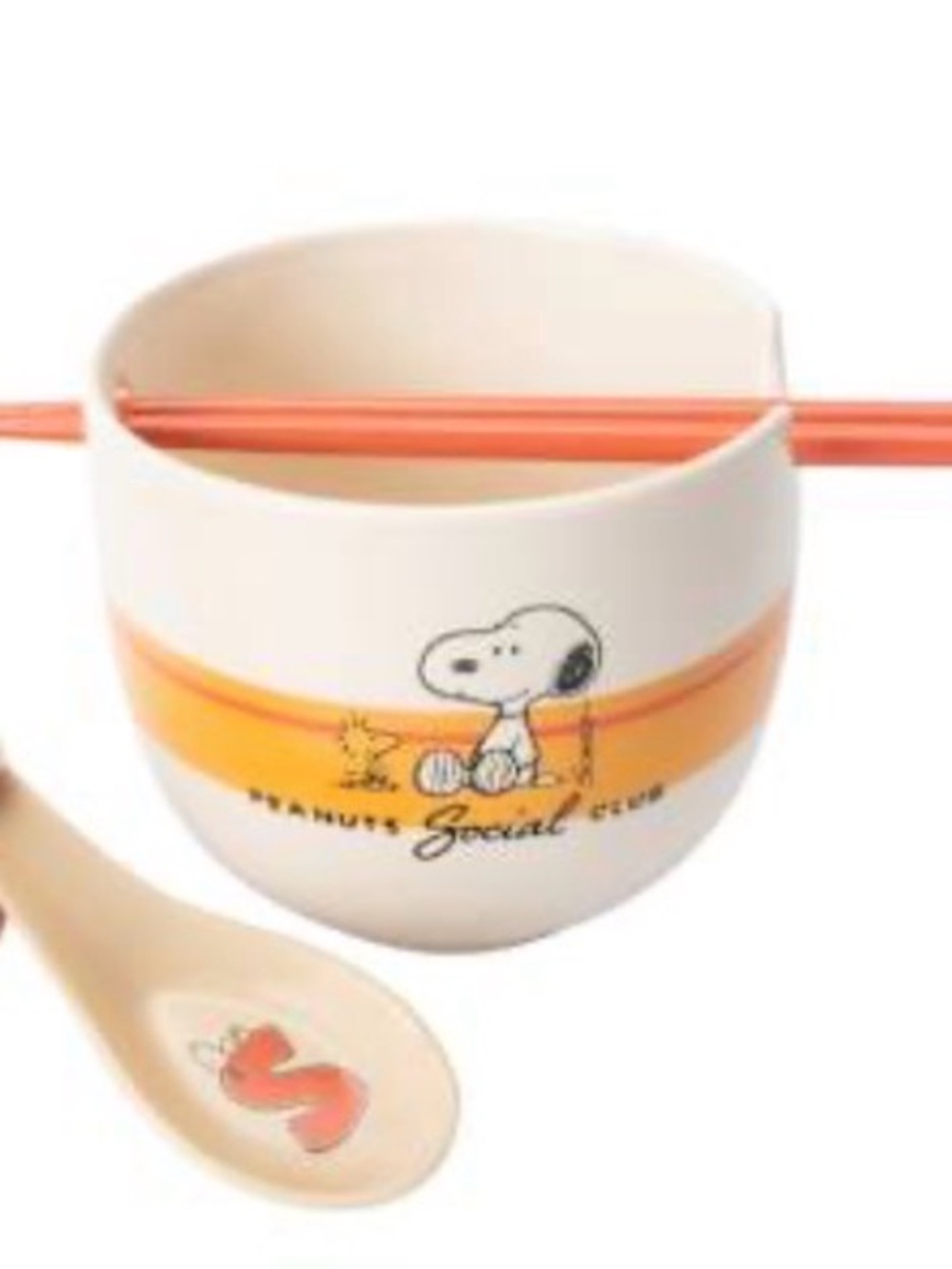 PEANUTS RAMEN BOWL WITH SPOON & CHOPSTICKS